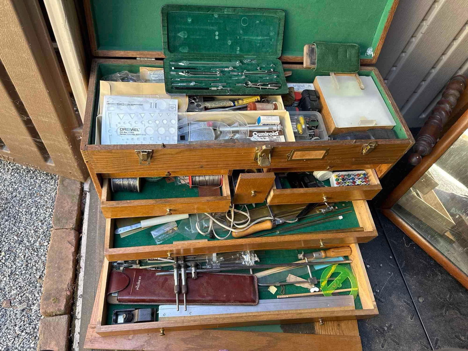 Machinist's Tool Chest With Large Lot Of Drafting And Other Tools, Including Dremel Drill (1 of 12)