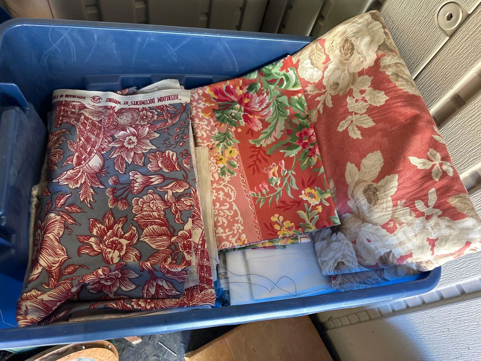 Lot Of Sewing Fabric: Lot of sewing fabric. NO SHIPPING AVAILABLE FOR THIS LOT, LOCAL PICK UP ONLY