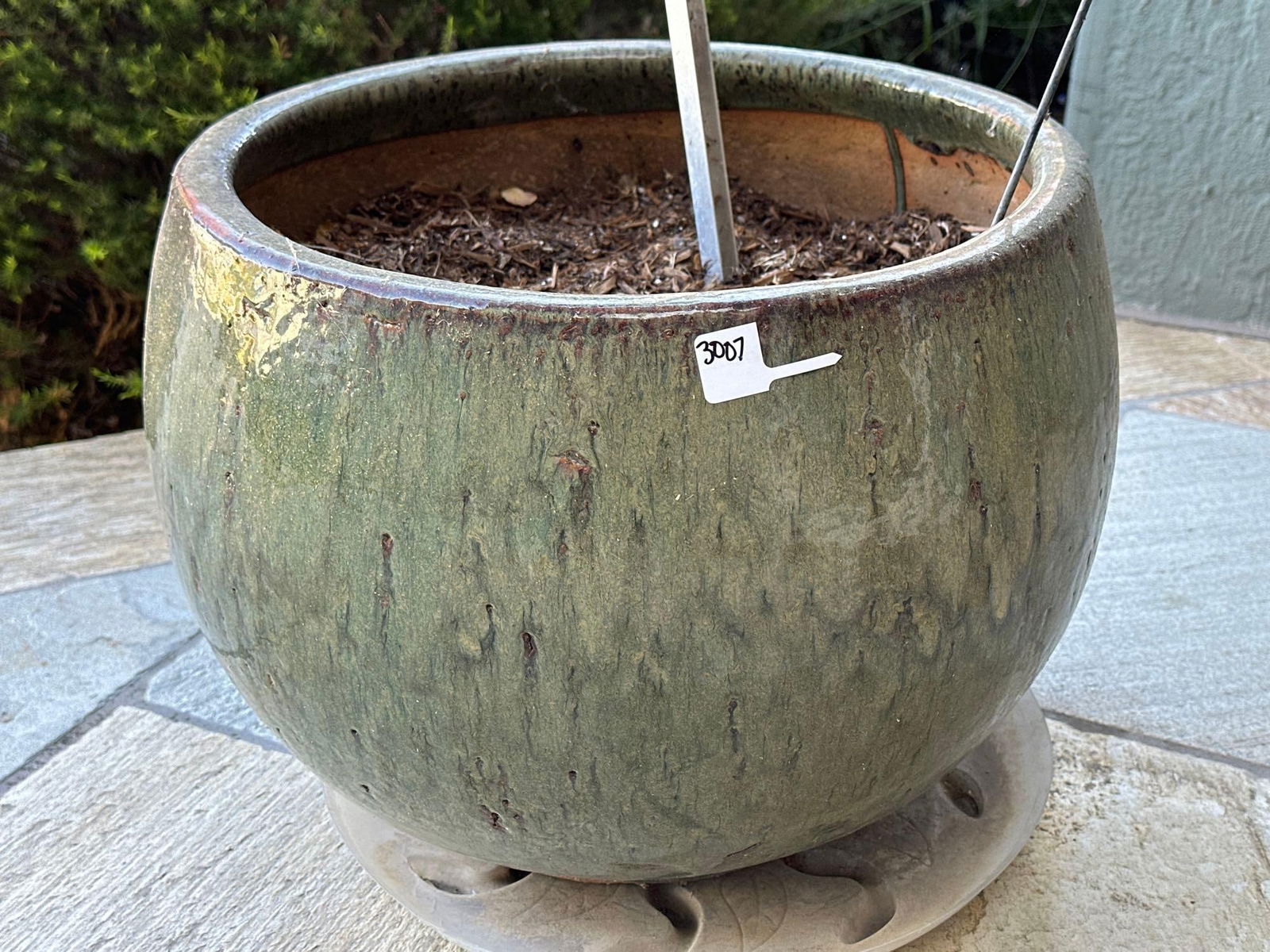 Round Drip Glaze Ceramic Planter (1 of 1)