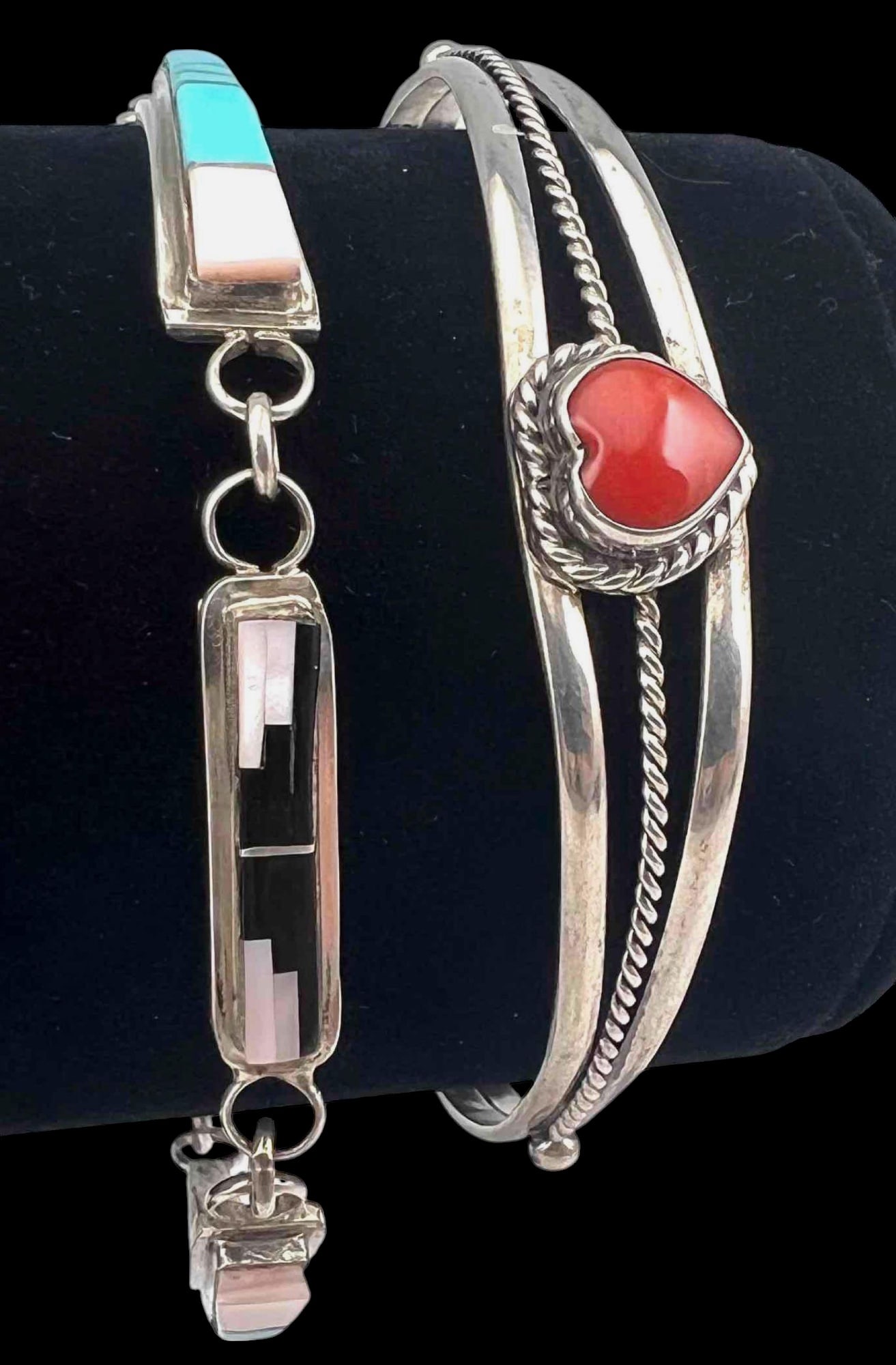 Two Native American Sterling Silver Bracelets (1 of 6)