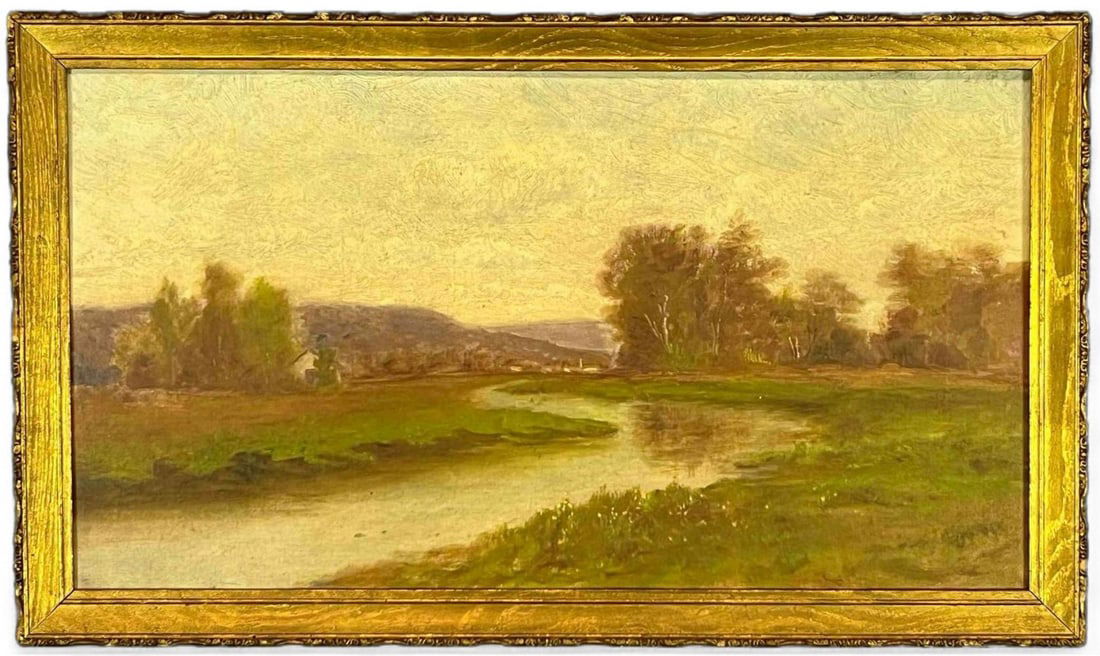 Manner Of Augustus Vincent Tack, Riverscape, Oil On Canvas (1 of 10)