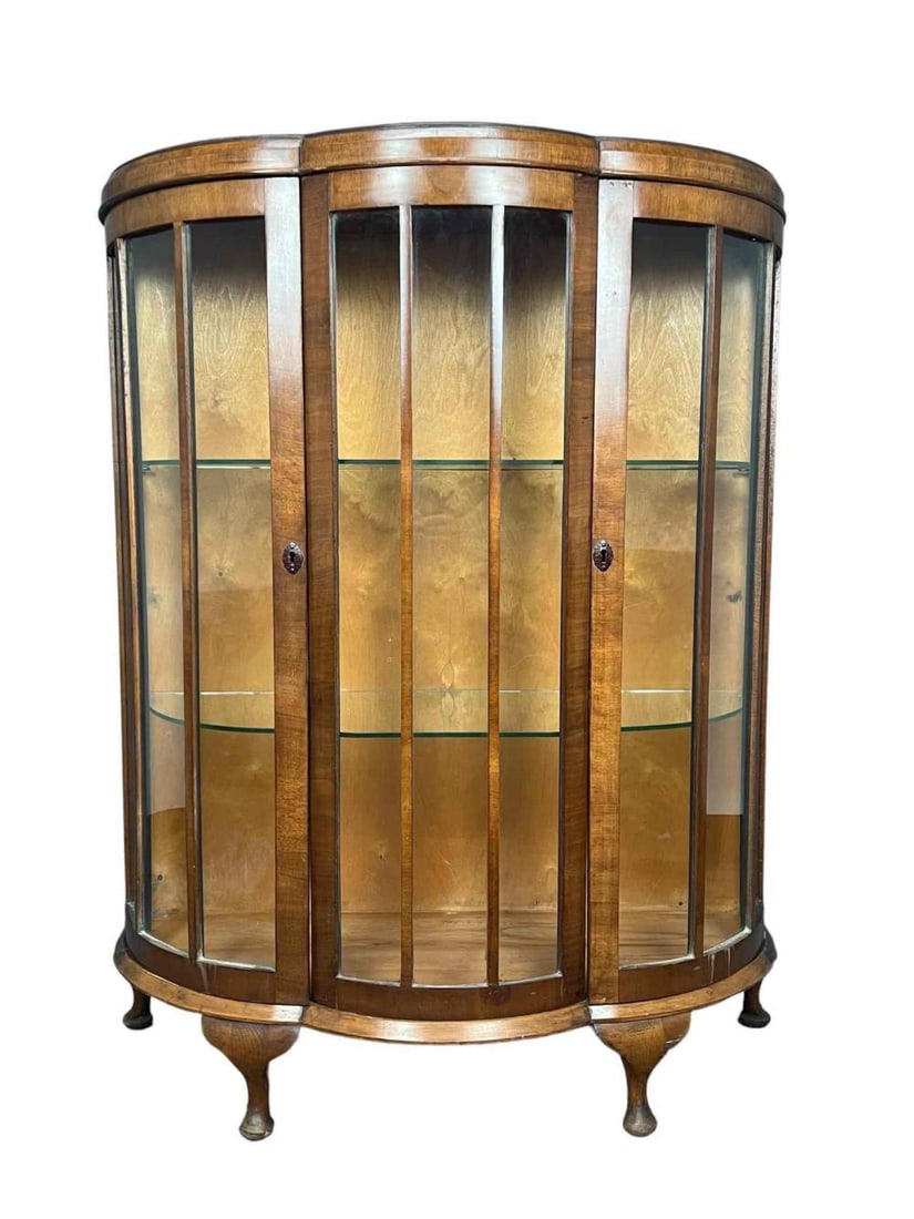 Walnut &Glass Shelf Vitrine: Walnut &Glass Shelf Vitrine. Approximately 49.0H x 38.5W x 15.0D in.