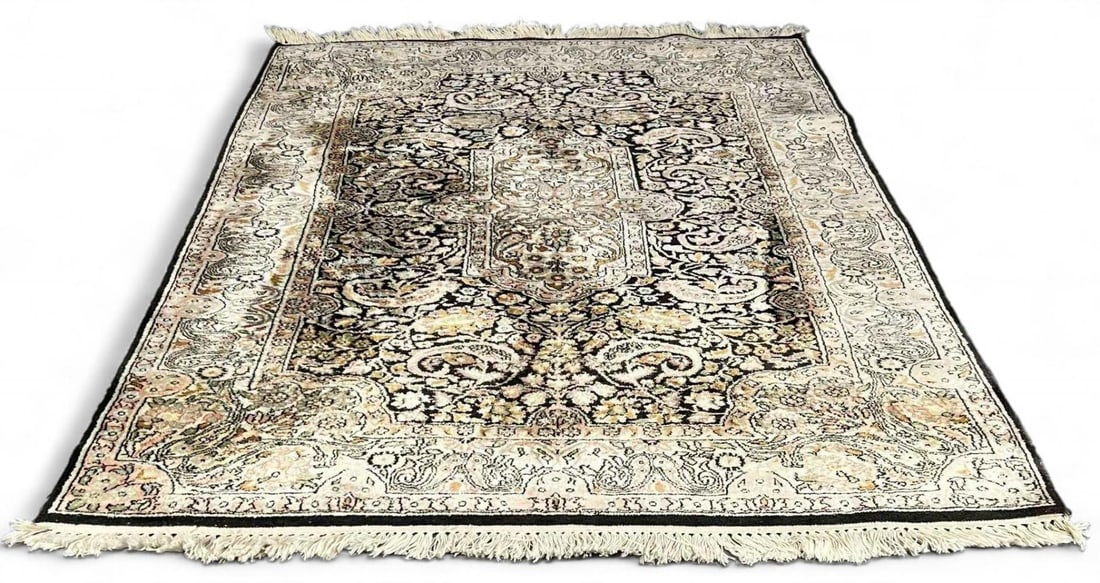 Persian Style Indian Hand Knotted Viscose Silk Rug (1 of 10)