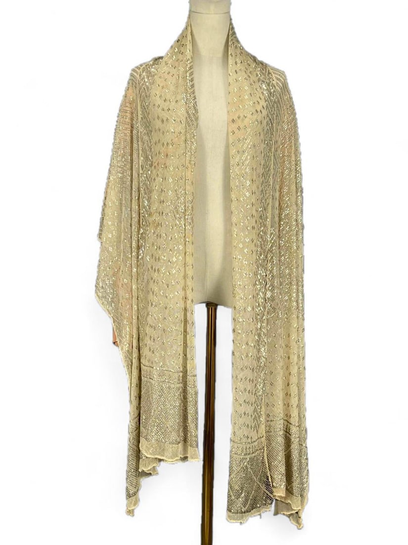Egyptian Assuit Wedding Shawl With Metal Embroidery (1 of 11)