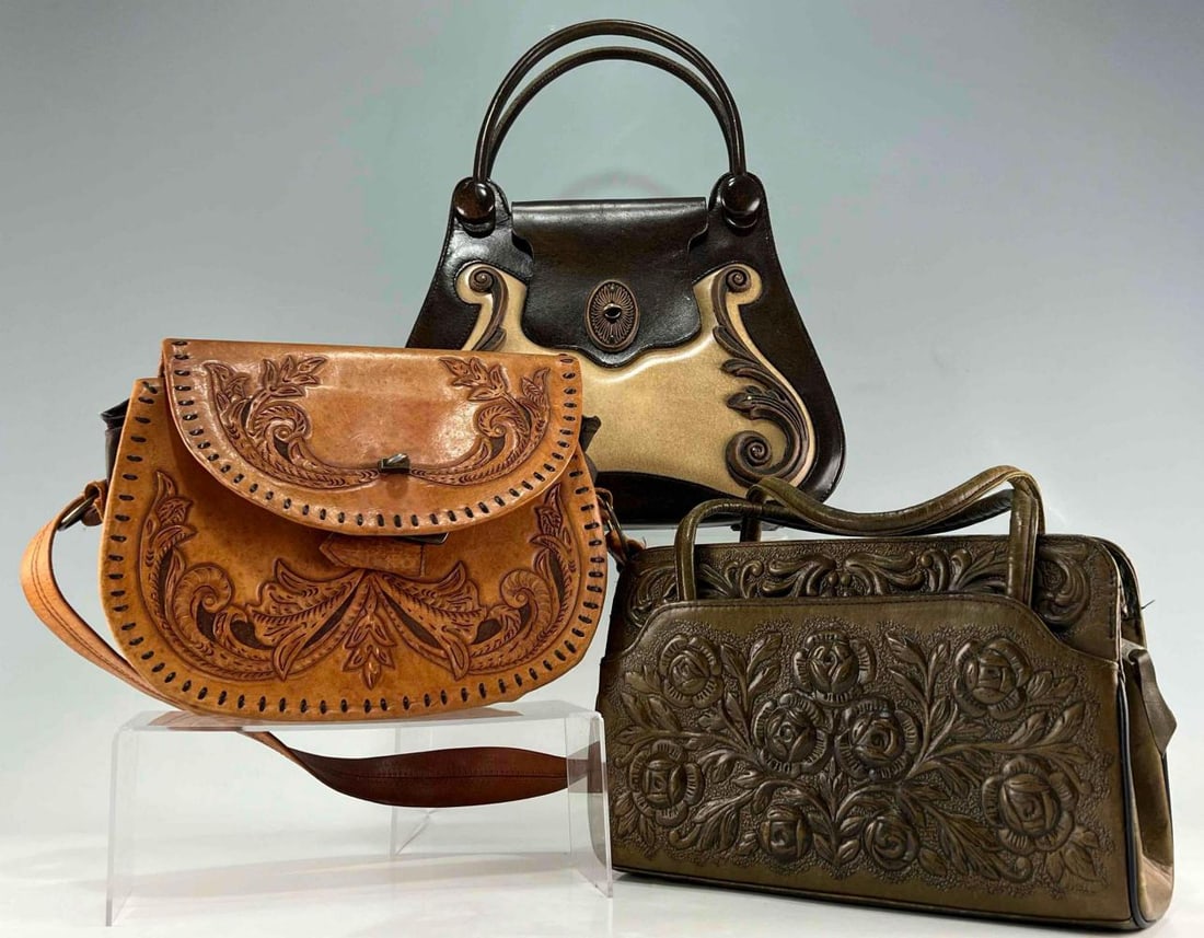 Three Vintage Western Style Leather Handbags (1 of 17)