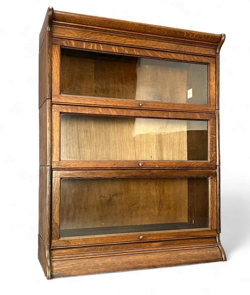 Three Stack Oak Barrister Bookcase (1 of 11)