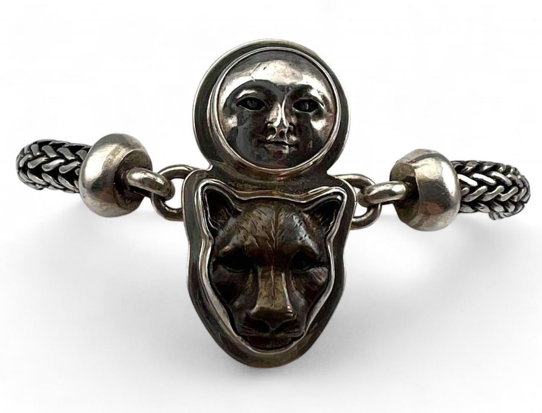 Tabra Sterling Silver Moon & Panther Bracelet (1 of 8)