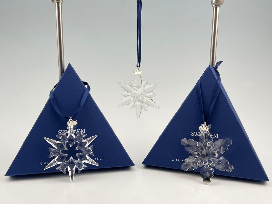 Three Swarovski Crystal Christmas Ornaments 2006, 2007, 2008 (1 of 11)