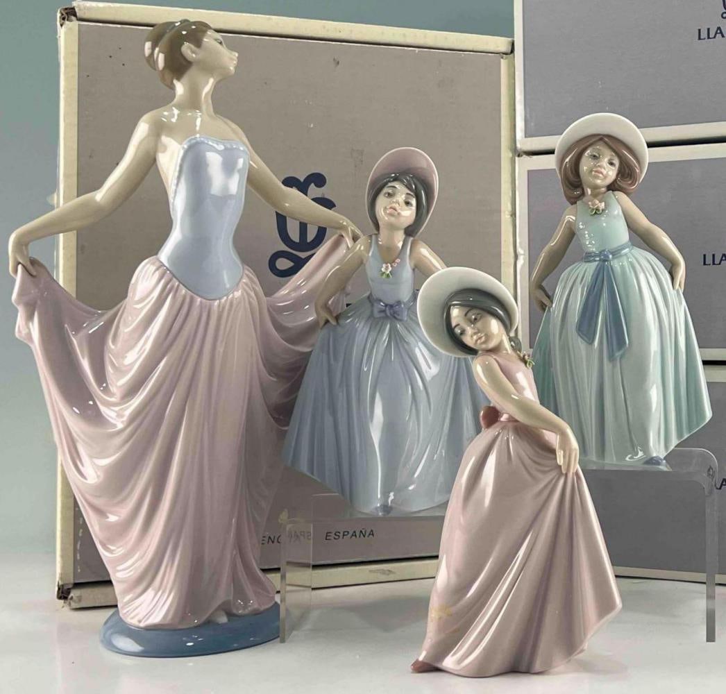 Four Lladro Porcelain Figures: Dancer,  Daisy, Iris, And Rose (1 of 17)