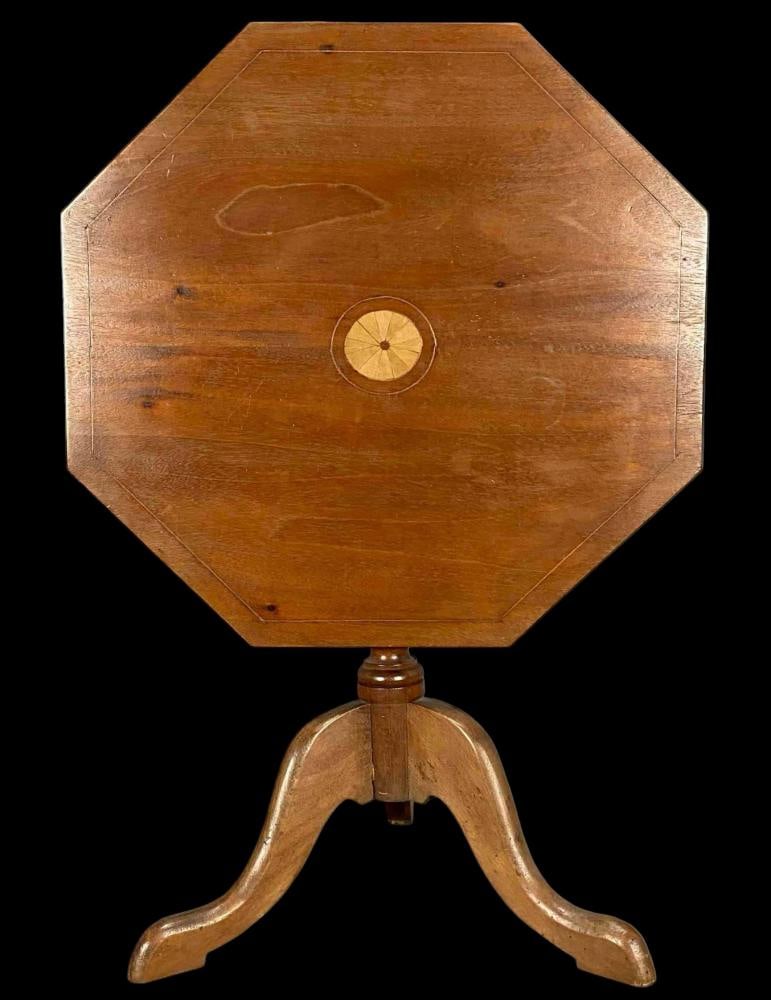 Inlaid Octagonal Tilt Top Side Table (1 of 13)