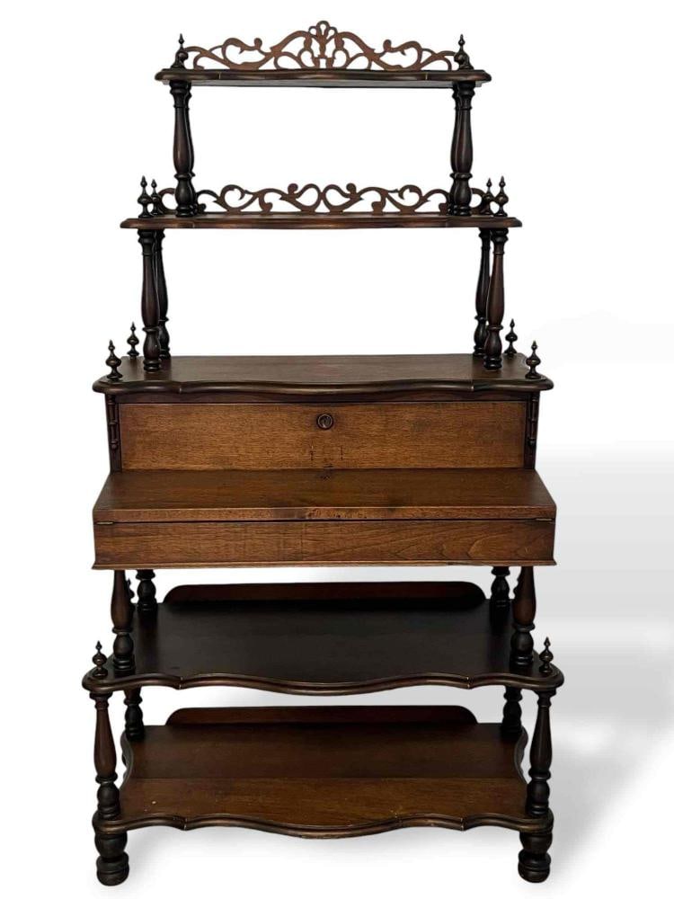 Antique Secretary Desk: Antique Secretary Desk. Approximately 63.625H x 35.5W x 16.75D in.
