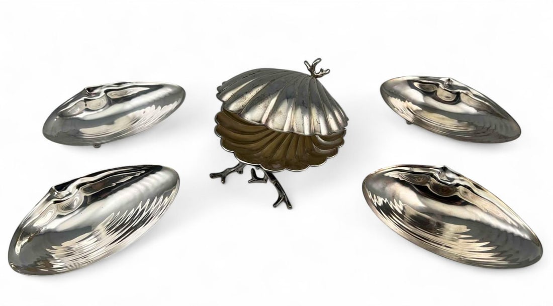 Silver Plate Seashell Form Serving Dishes (1 of 14)