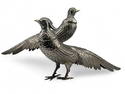 Pair Of Spanish Sterling Silver Table Pheasants