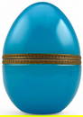 Large Blue Opaline Glass Egg Form Box