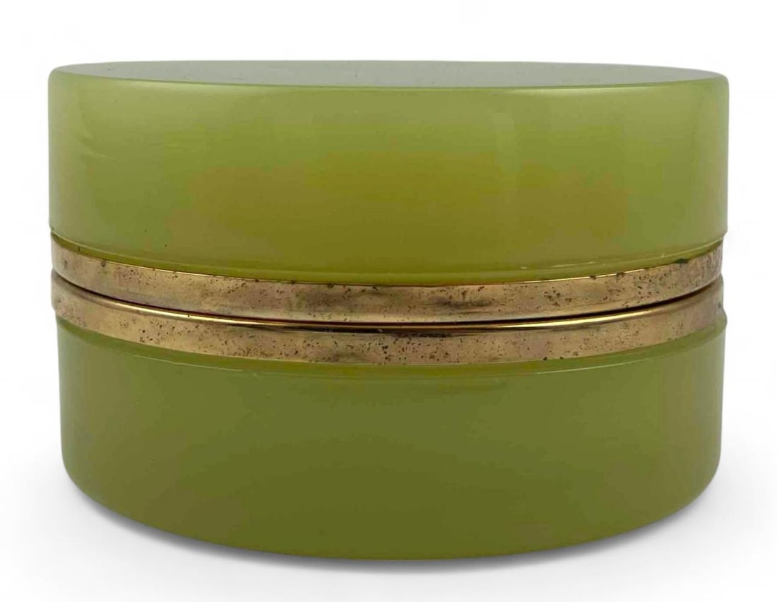 French Opaline Uranium Glass Casket Box (1 of 9)