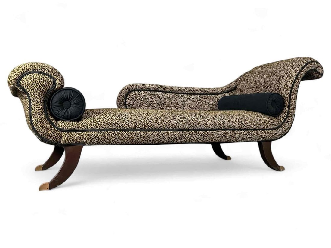 Leopard Print Upholstered Chaise (1 of 18)