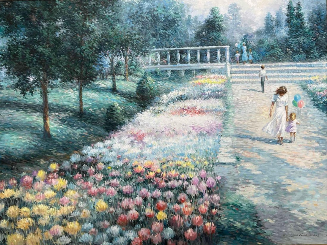 Ghambaro, Impressionist Garden Landscape, Oil On Canvas (1 of 14)