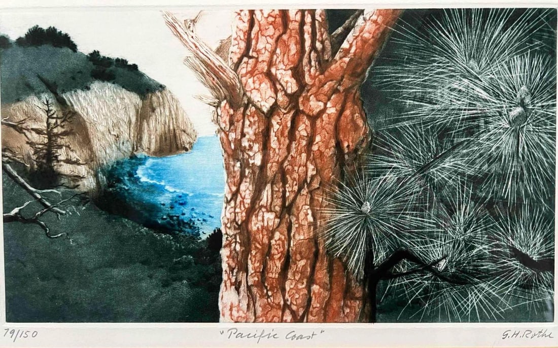 G.H. Rothe (1935-2007), Pacific Coast, Signed Mezzotint (1 of 12)