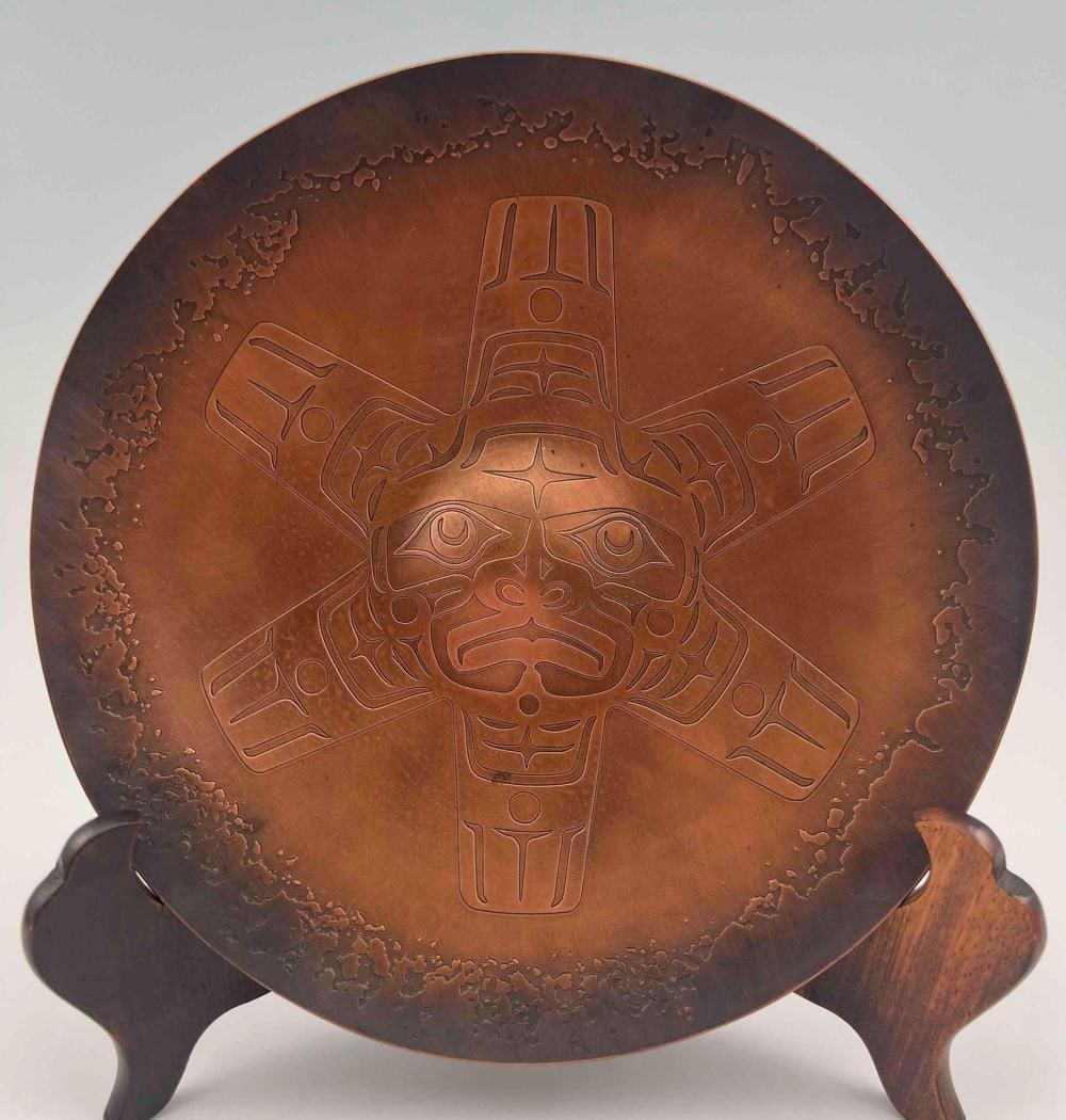 Northwest Coast Copper Plate, Signed H. Alfred (1 of 7)