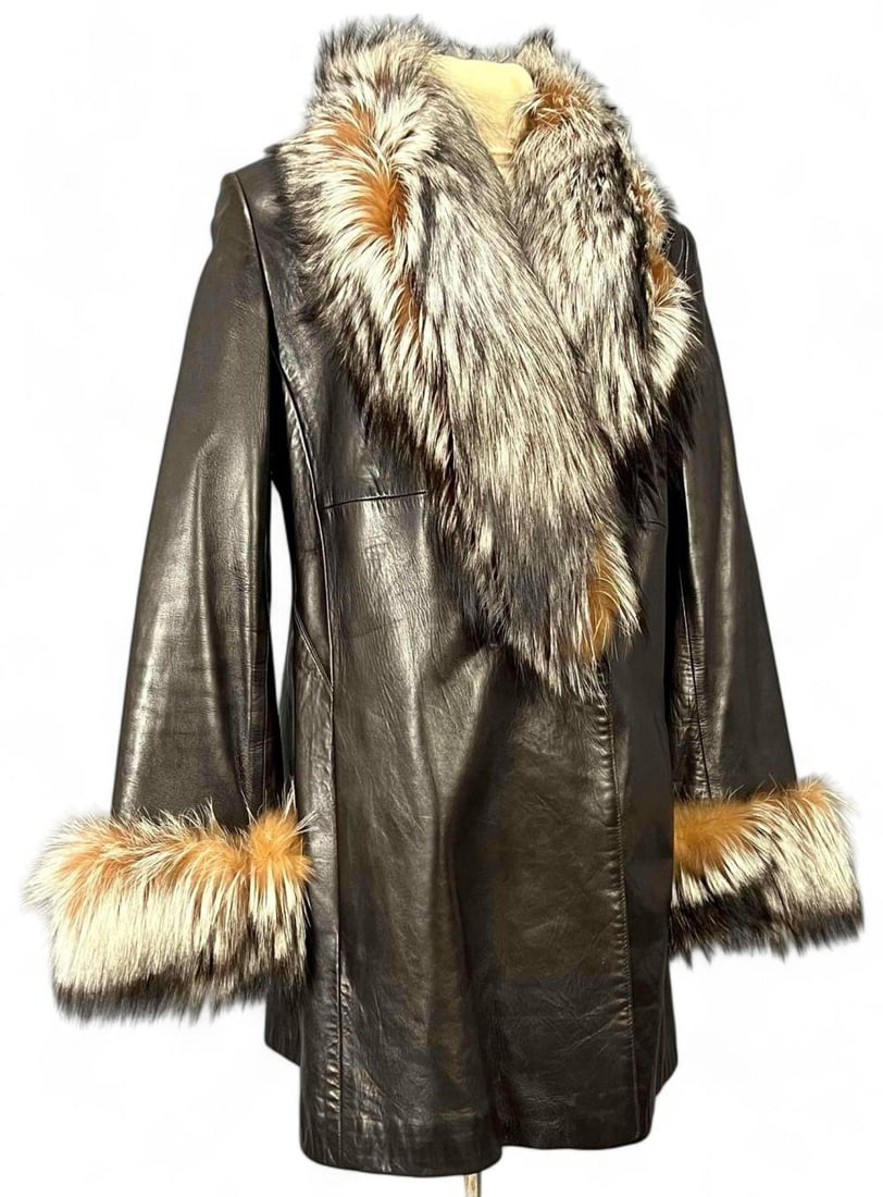 St. John Fox Fur Leather Jacket (1 of 15)