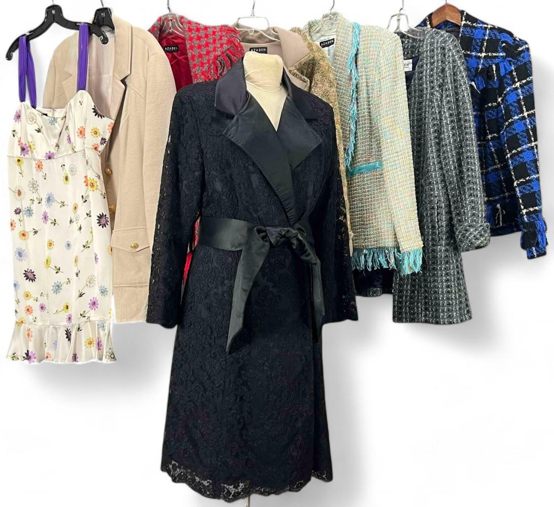 Azadeh Couture San Francisco Jackets & Silk Dress: Azadeh Couture San Francisco Jackets & Silk Dress. Includes seven jackets and dress, Approximate Size 14.