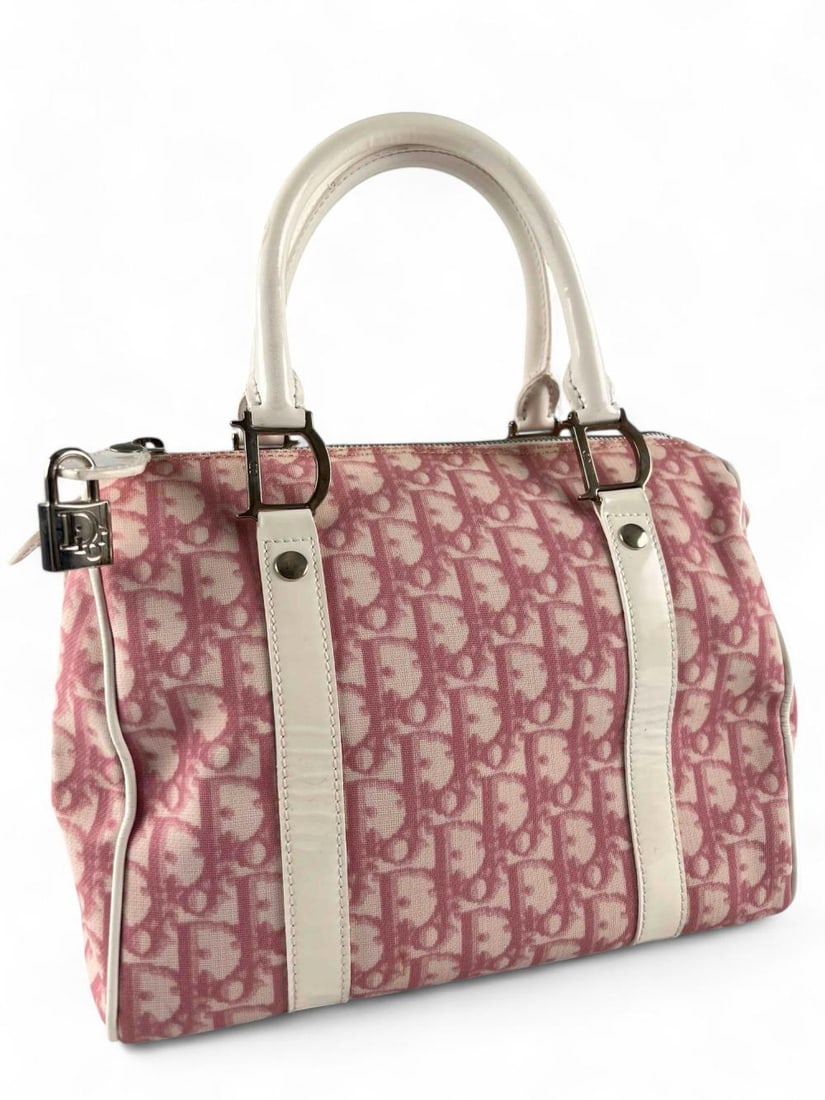 Christian Dior Pink Logo Boston Handbag (1 of 20)