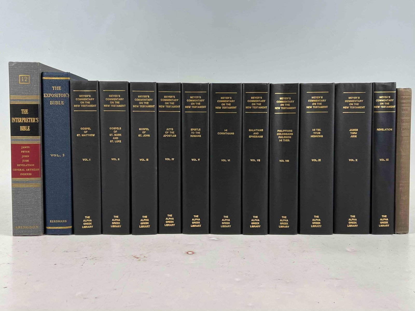 Meyer's Commentary On the New Testament, The Alpha Greek Library, 1980 Reprint: Meyer's Commentary On the New Testament, The Alpha Greek Library, 1980 Reprint, 11 Volumes. Lot includes several other books on Christian subjects.