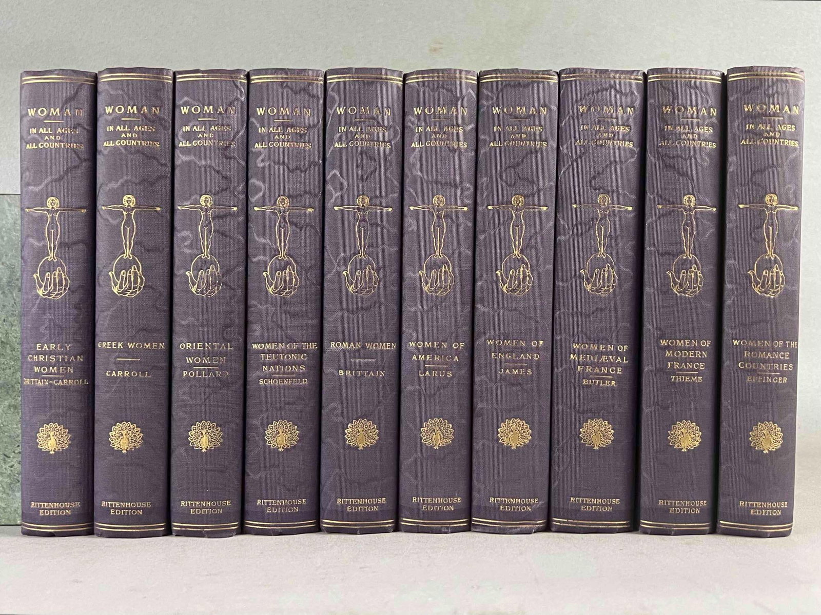 Woman: In all Ages And Countries, 1908 Ten Volume Set: Woman: In all Ages And Countries, The Rittenhouse Press, 1908, Ten Volume Set. Each volume approximately 8.0H x 5.5W x 1.125D in.