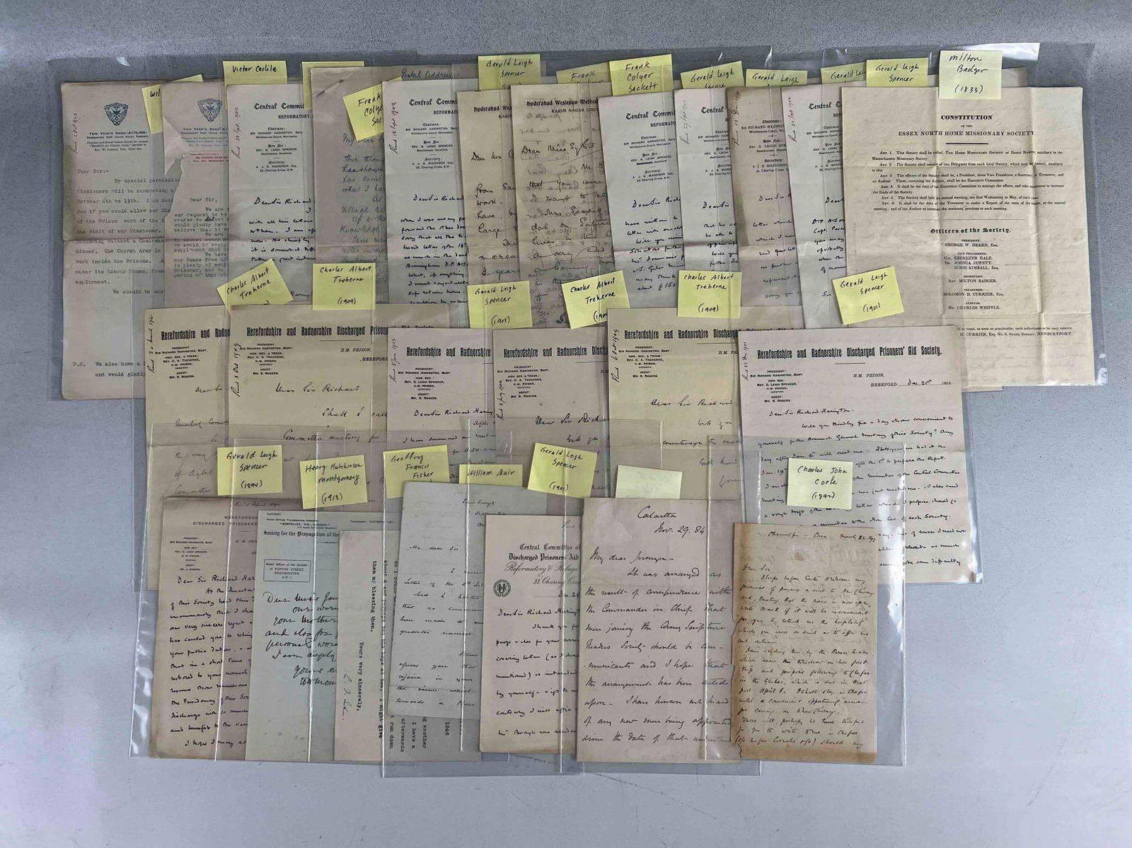 Lot Of Letters & Documents Related To Foreign Missionaries & Charitable Organizations, 19th-20th C. (1 of 20)