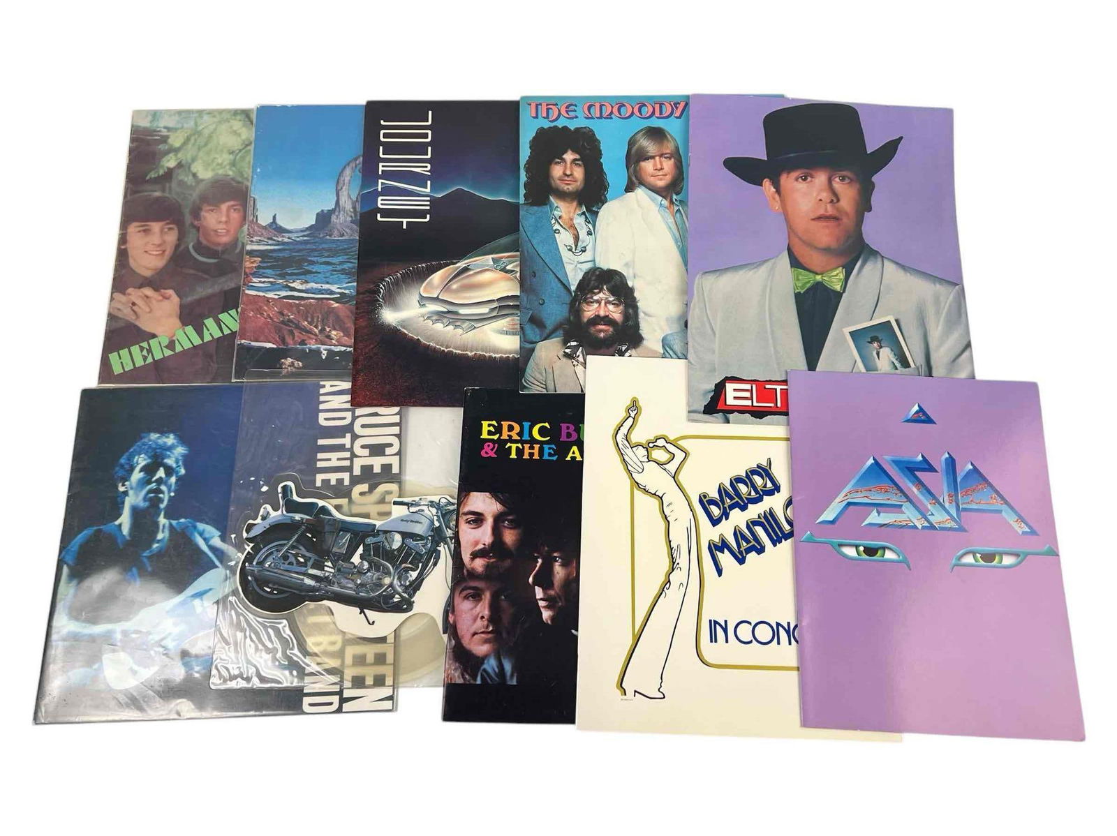 Lot Of Vinyl Records Including Concert Programs for Elton John, Barry Manilow, Azia, Eric Burdon & (1 of 7)