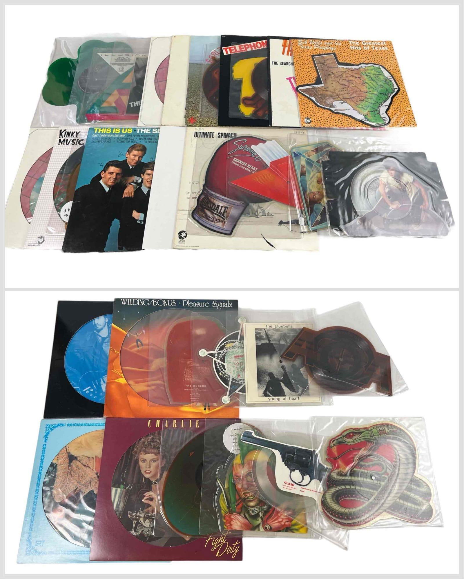 Lot Of Vinyl Records Including Pleasure Signals, Yip Yip Coyote, The Boxers, Y&T, The Clash, ABBA,: Lot Of Vinyl Records Including Pleasure Signals, Yip Yip Coyote, The Boxers, Y&T, The Clash, ABBA, The Bluebells, Charlie, Marrilion, Yes, Thompson Twins, Bob Wills & his Texas Playboys, Telephone, Th