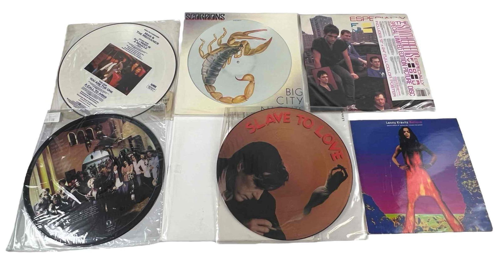 Vinyl Picture Discs Including Lenny Kravitz, Scorpions, The Eagles, Paul Simon, The Smithereens: Vinyl Picture Discs Including Lenny Kravitz, Scorpions, The Eagles, Paul Simon, The Smithereens, Brian Ferry, and Mike & The Mechanics.