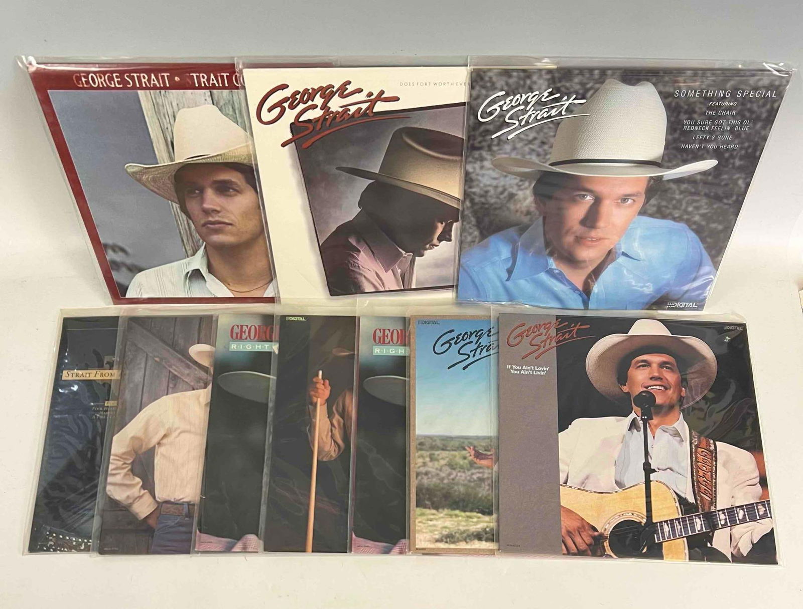 George Strait, Nine Vinyl Records & Autographed Album Cover (1 of 3)