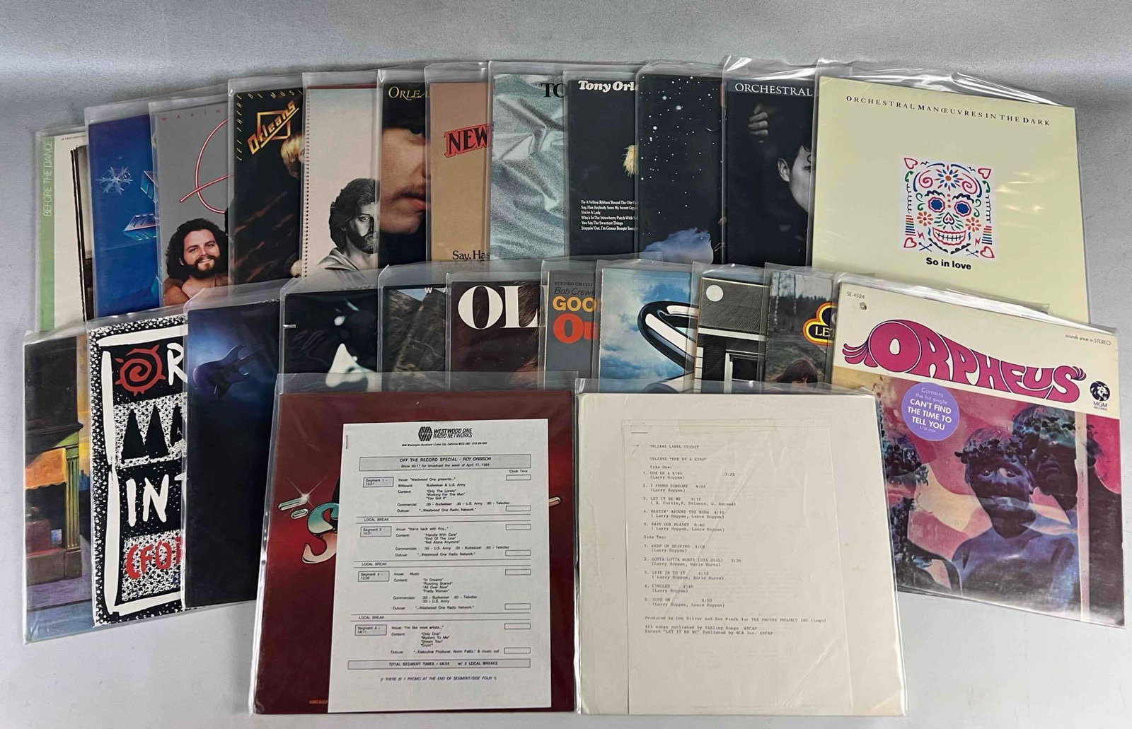 Lot Of Vinyl Albums Including Crush, Orleans, Orchestral Maneuvers In The Dark, Roy Orbison, Orion: Lot Of Vinyl Albums Including Crush, Orleans, Orchestral Maneuvers In The Dark, Roy Orbison, Orion, Tony Orlando & Dawn, and others.