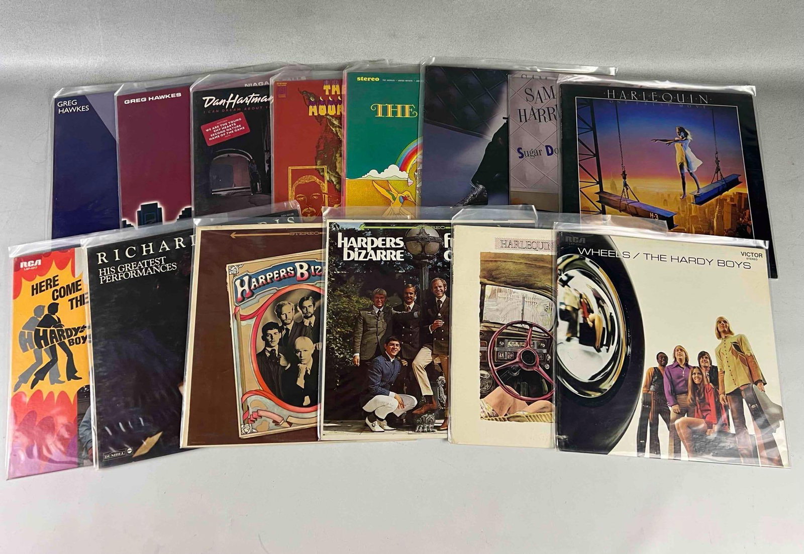 Lot Of Vinyl Albums Including The Hardy Boys, The Hassles, Harlequin, Harpers Bizarre, Sam Harris: Lot Of Vinyl Albums Including The Hardy Boys, The Hassles, Harlequin, Harpers Bizarre, Sam Harris, Dan Hartman, and Greg Hawkes.