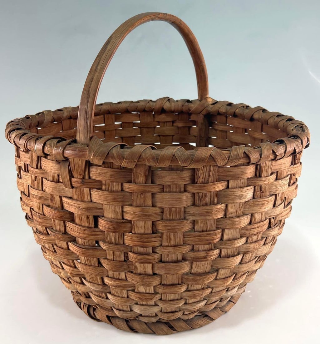 Large American Woven Splint Oak Basket (1 of 16)