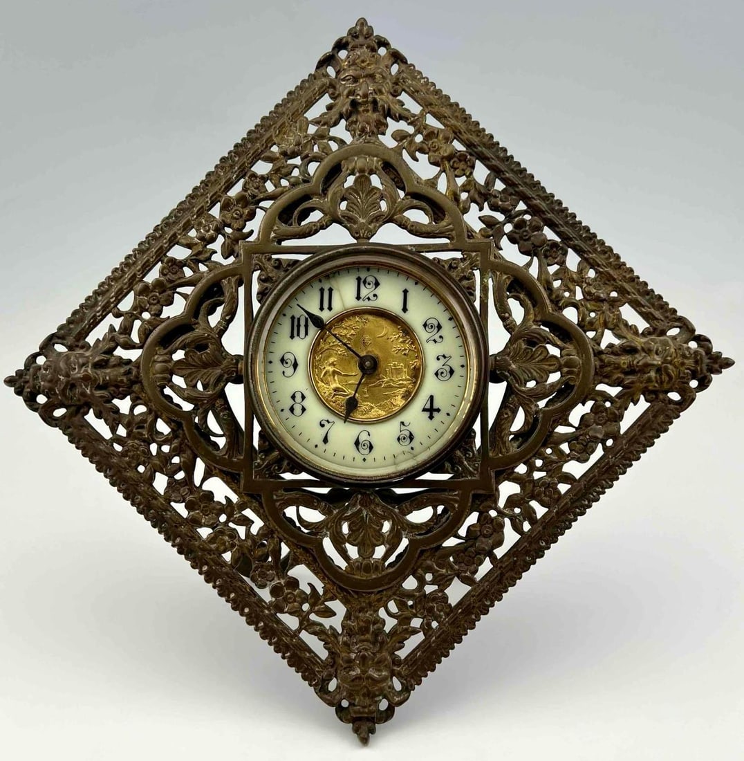 Art Nouveau Bronze Table Clock (1 of 18)