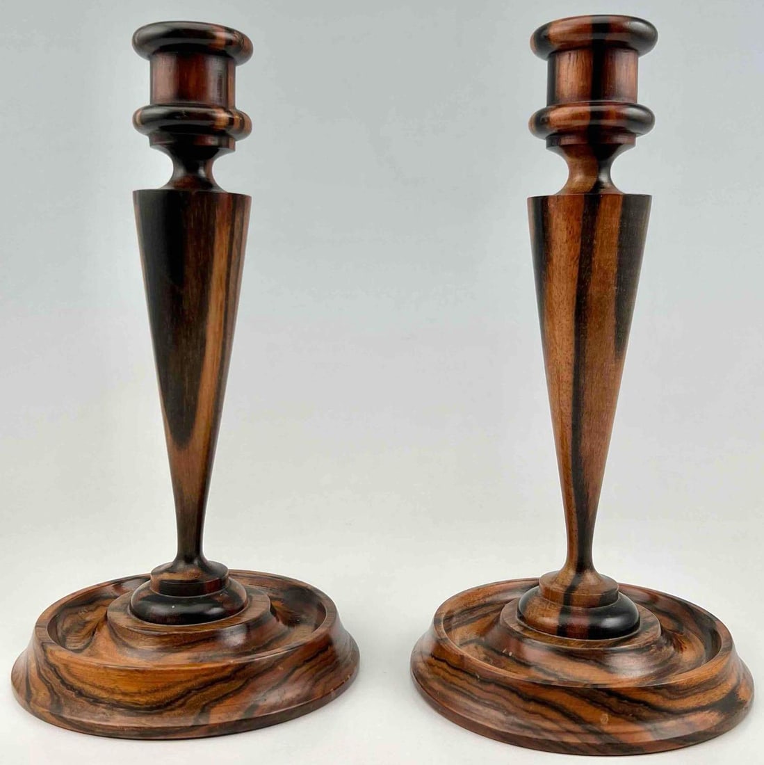 Pair of Mid Century Modern Philippine Ebony Turned Candlesticks (1 of 16)