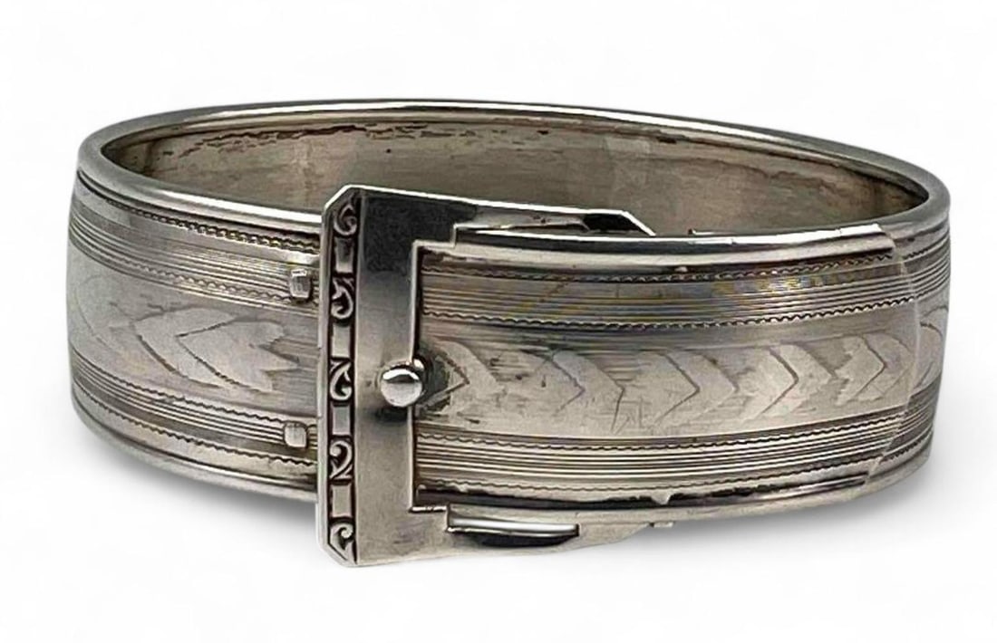 Vintage Sterling Silver Buckle Bracelet