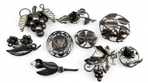Grouping Of Vintage Sterling Silver Jewelry, Including Taxco