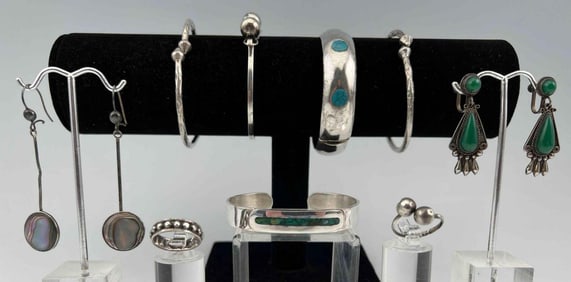 Vintage Mexican Silver Jewelry Lot