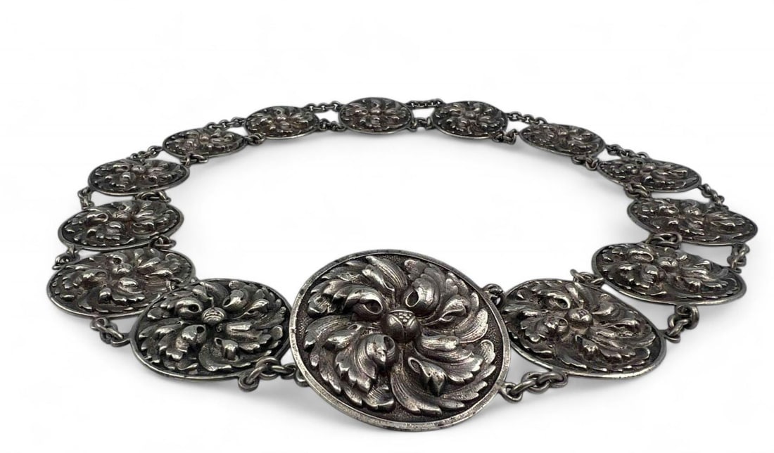 Antique Hand Cast German Silver Belt (1 of 10)