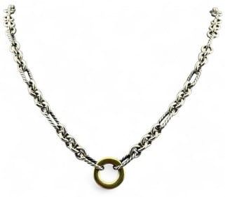 David Yurman 18K Sterling Figaro Necklace