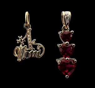 14K & 10K Ruby Pendants