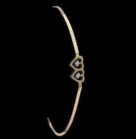 14K Diamond Heart Bracelet