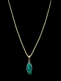 14K Yellow Gold Opal Necklace