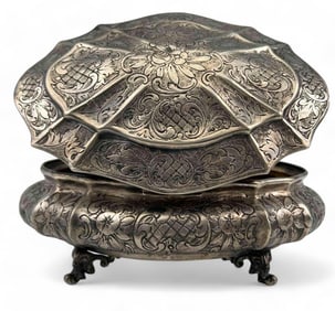 Ornate German Silver Casket Box