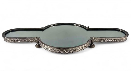 Antique Elkington Silver Plate Plateau Mirror