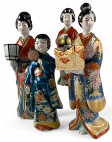 Four Japanese Porcelain Geisha Figures