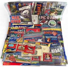 Large Collection Of Vintage Produce Labels, Most California
